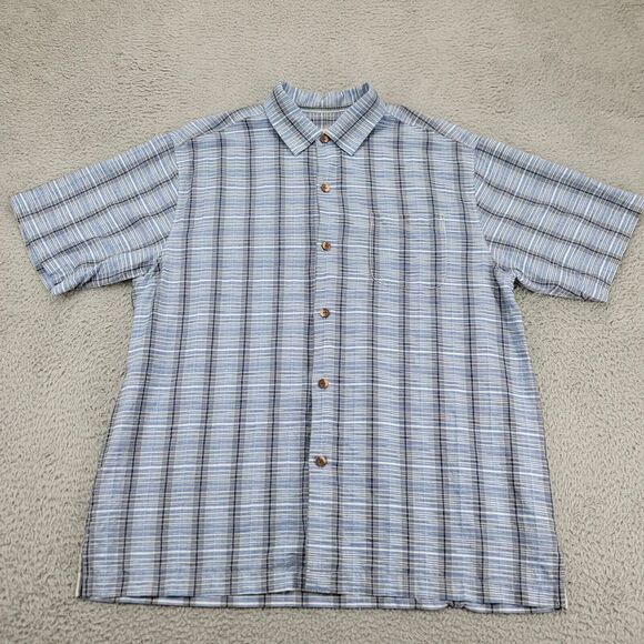 Tommy Bahama Other - Tommy Bahama Shirt Mens Large Blue Silk Camp Outdoors Beach Lightweight Original